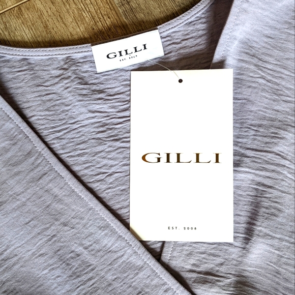 Gilli Lavender Ruffled Faux Wrap Mini Dress - Picture 6 of 6